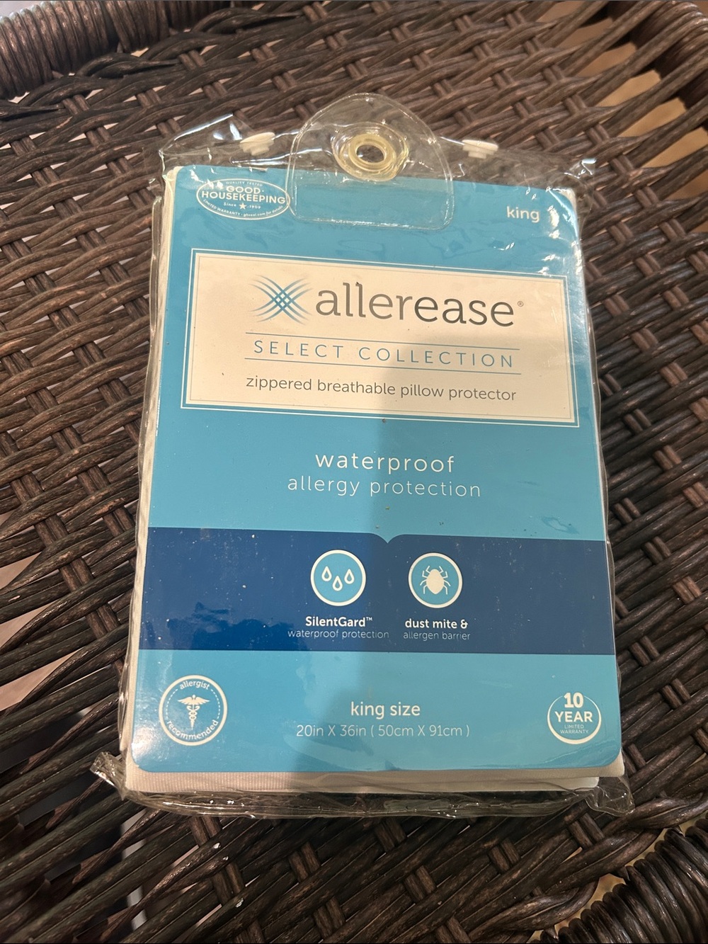 M215 Allerease Waterproof King Pillow Protector - White